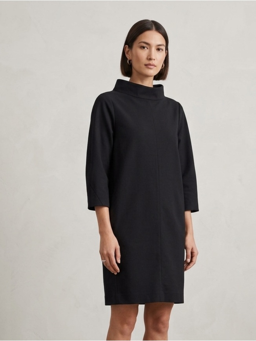 COS Sz 8 Black Lagenlook Wool Blend Minimalist Dress